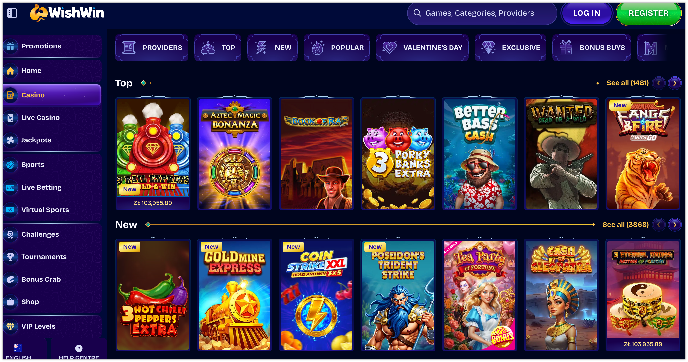 AU WishWin slots